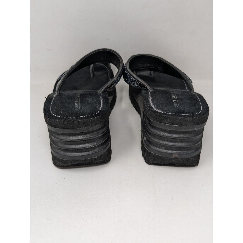 Vintage Y2K Lower East‎ Side Size 7 Chunky Platform Sandals Black Flower 90s - Picture 5 of 12